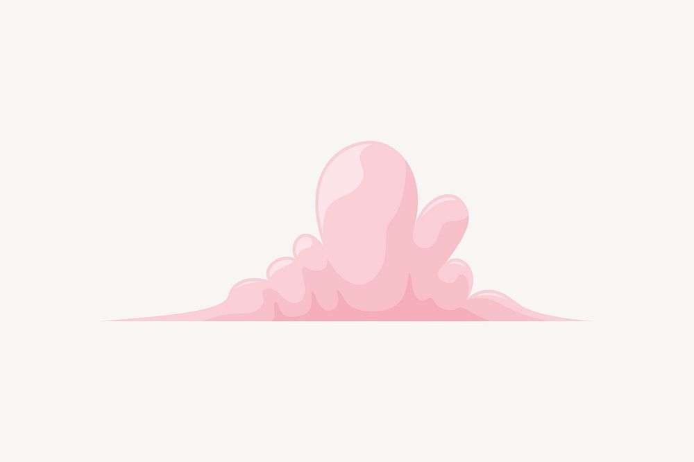 Pink cloud clipart illustration vector. Free public domain CC0 image.