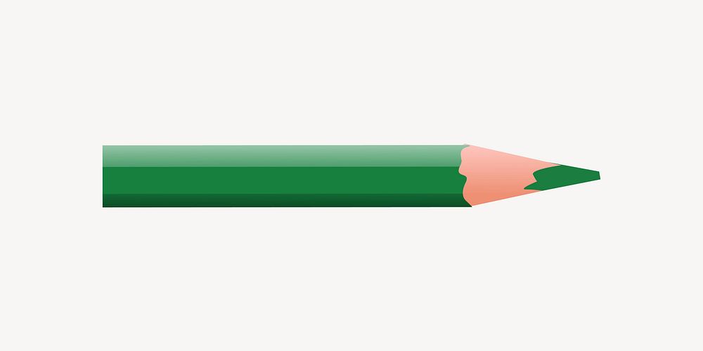 Green color pencil clipart vector. Free public domain CC0 image.