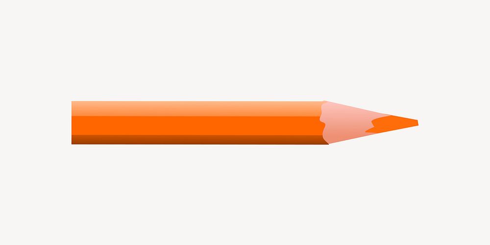 Orange color pencil clipart vector. Free public domain CC0 image.