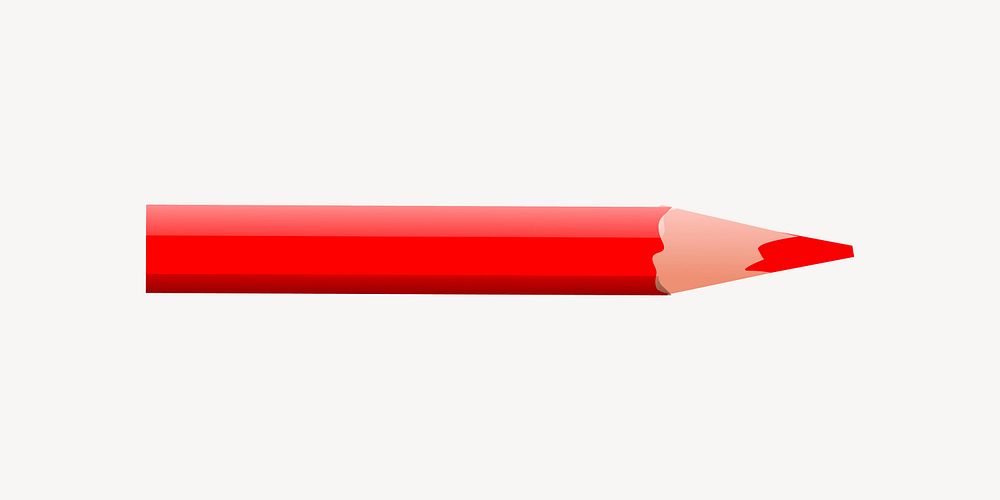 Red color pencil clipart vector. Free public domain CC0 image.