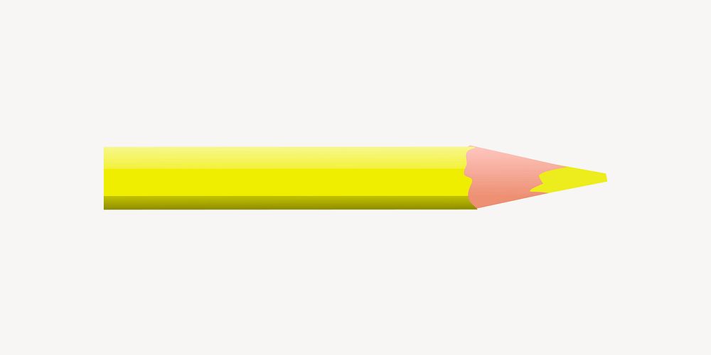 Yellow color pencil clipart vector. Free public domain CC0 image.