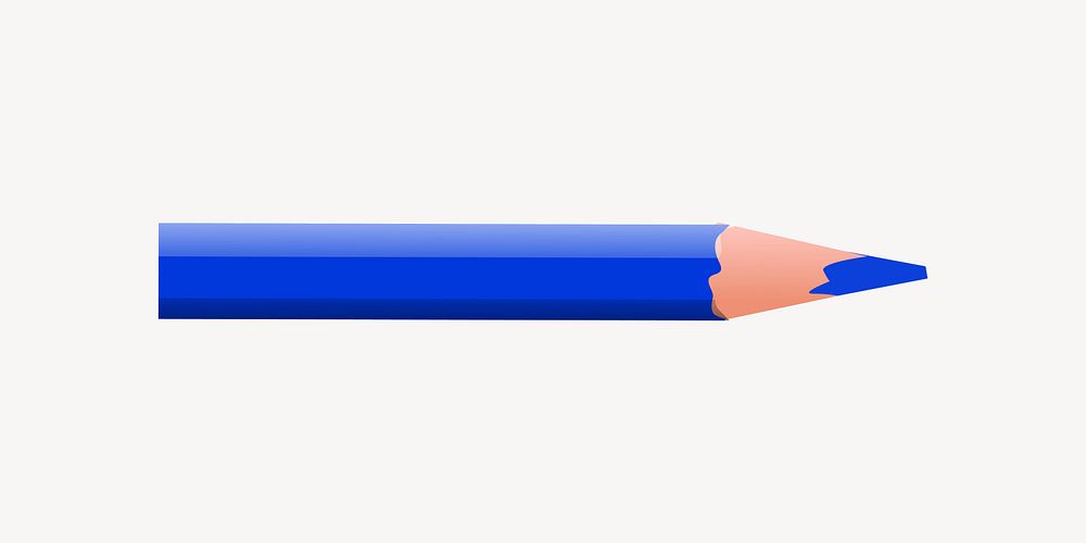 Blue color pencil clipart vector. Free public domain CC0 image.