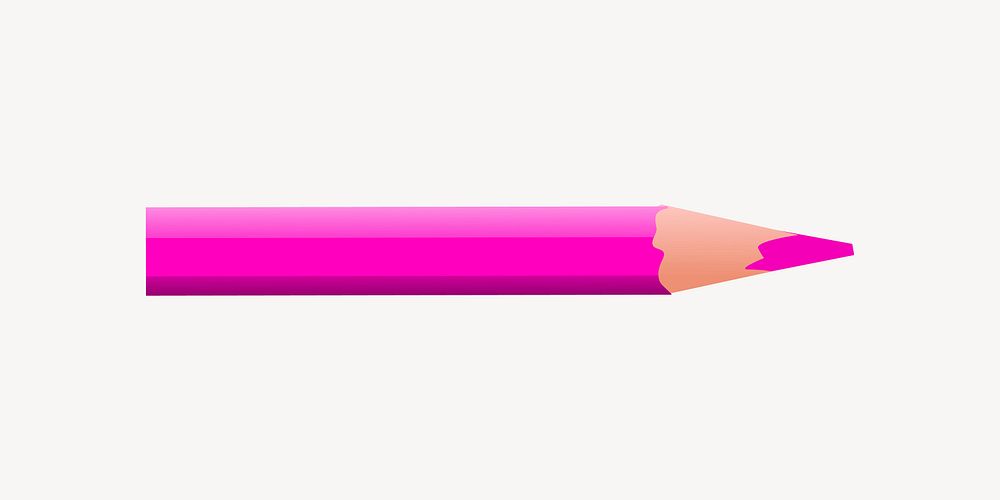 Pink color pencil clipart vector. Free public domain CC0 image.