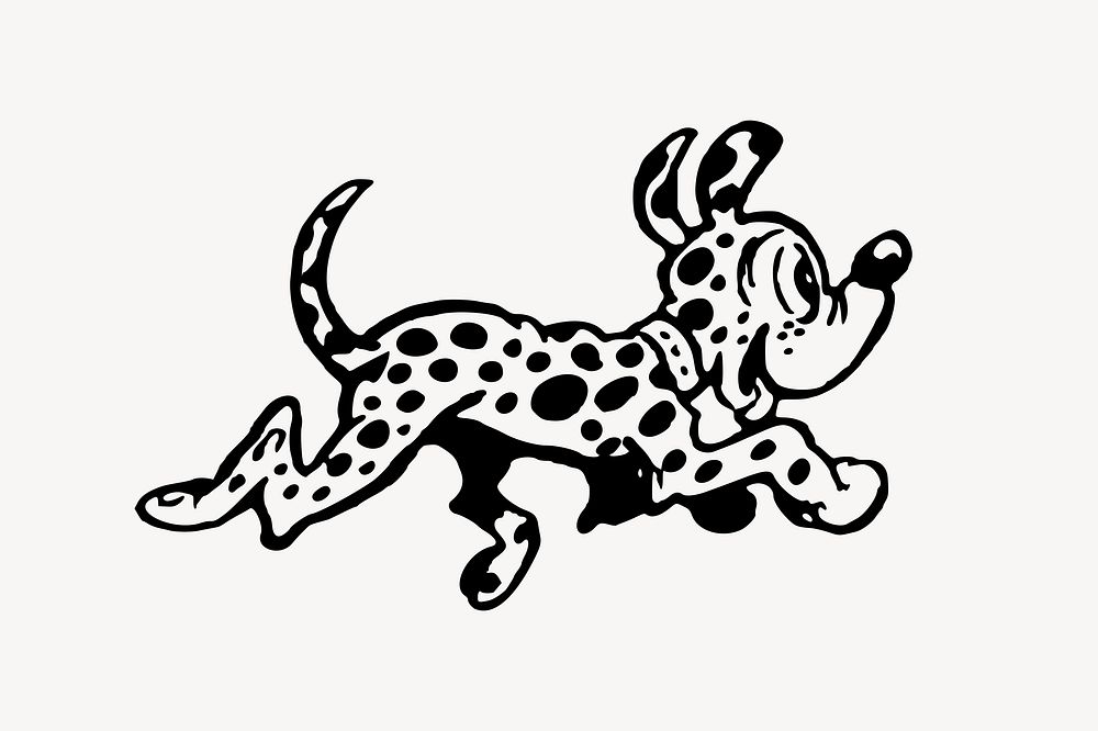 Dalmatian dog illustration. Free public domain CC0 image.