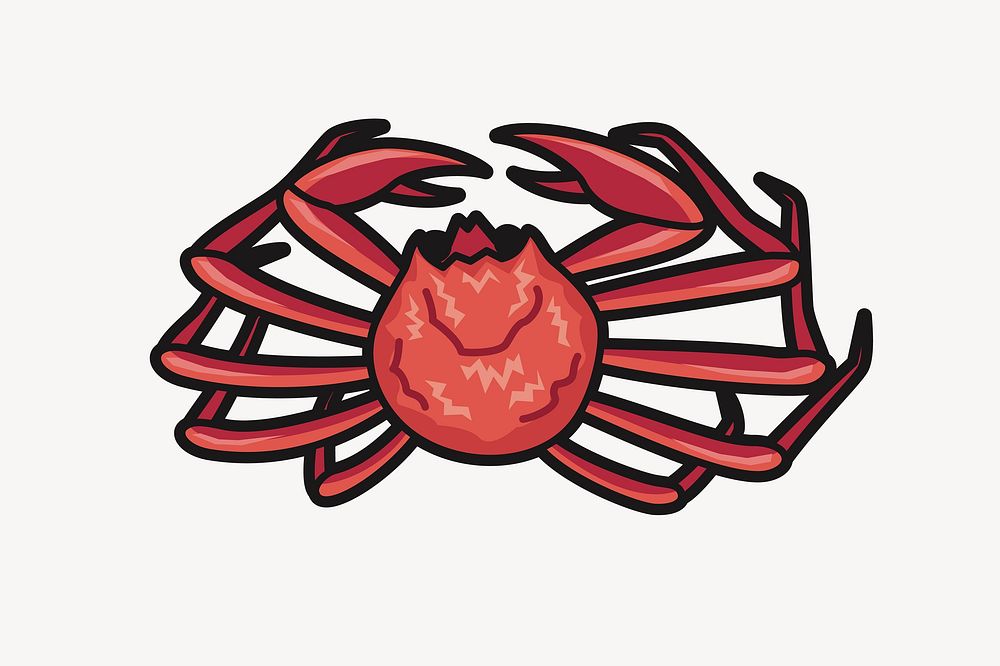 Crab illustration. Free public domain CC0 image.