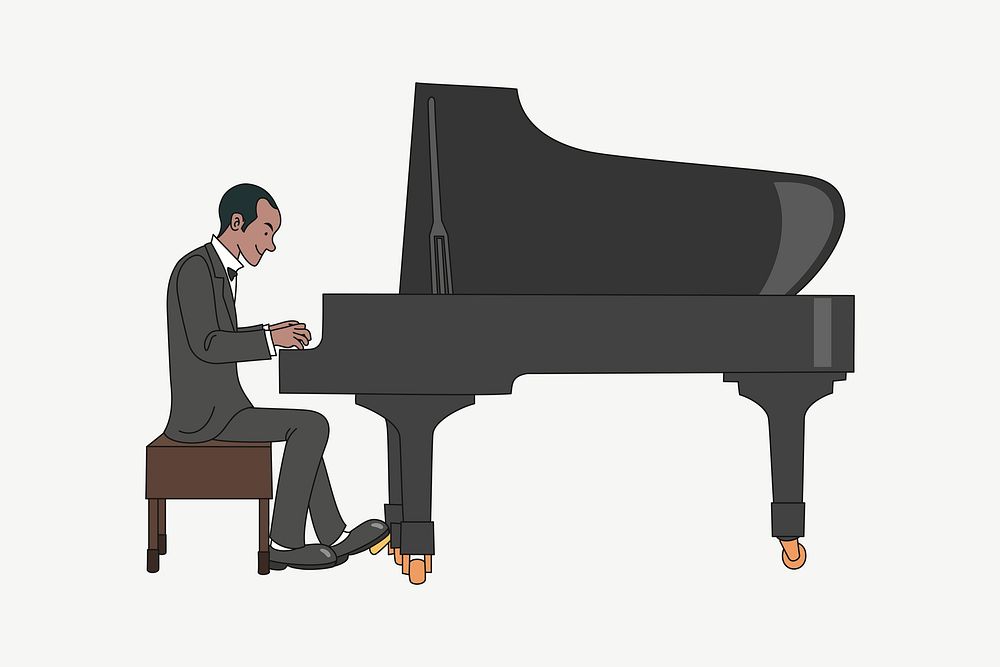 Pianist clipart illustration psd. Free public domain CC0 image.
