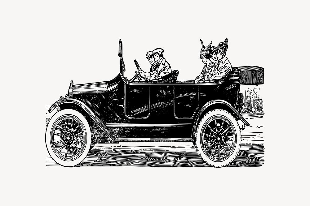 Antique car clipart vector. Free public domain CC0 image.