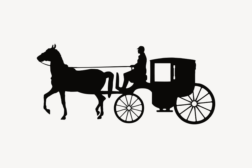 Horse carriage clipart vector. Free public domain CC0 image.