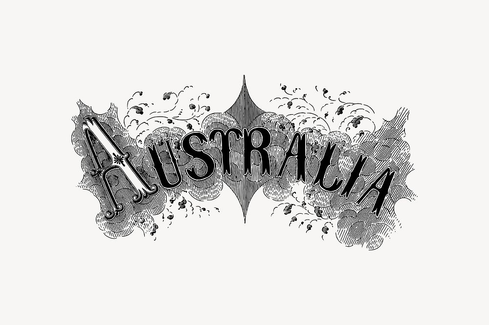 Australia font clipart vector. Free public domain CC0 image.