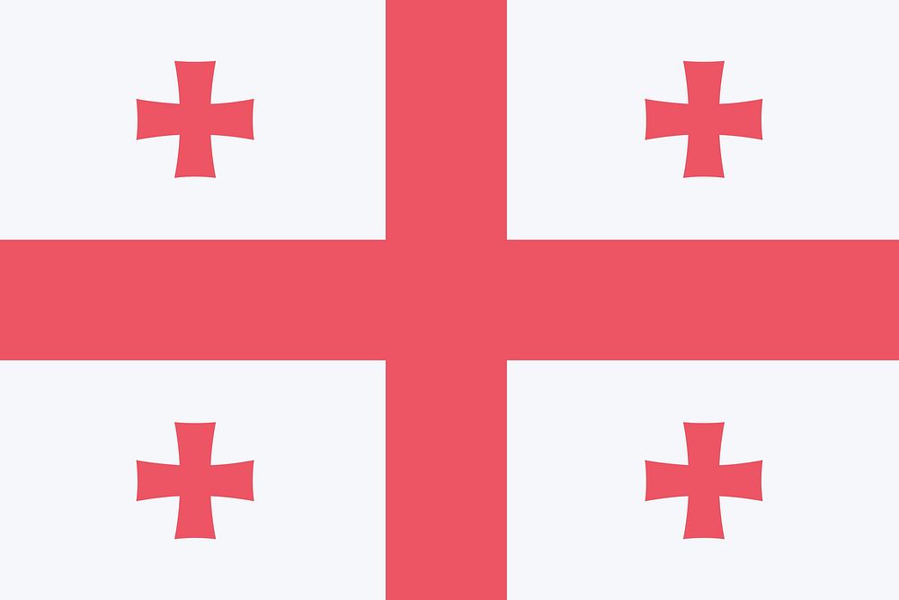 Flag of Georgia illustration. Free public domain CC0 image.