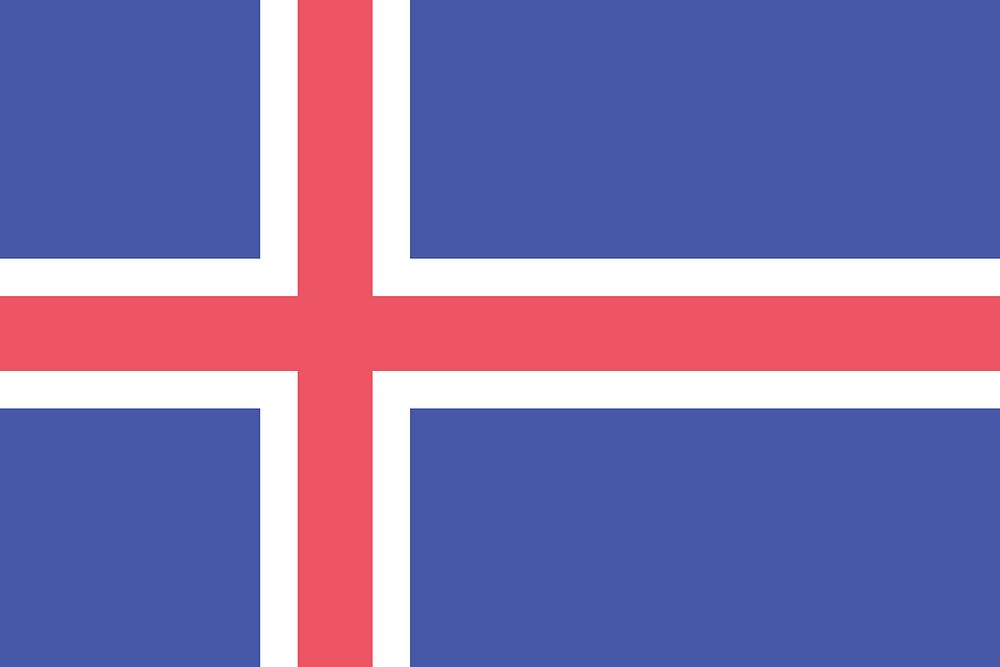 Flag of Iceland illustration vector. Free public domain CC0 image.