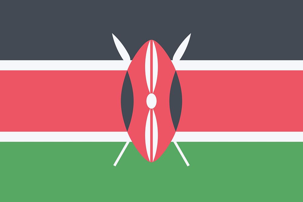 Flag of Kenya illustration vector. Free public domain CC0 image.