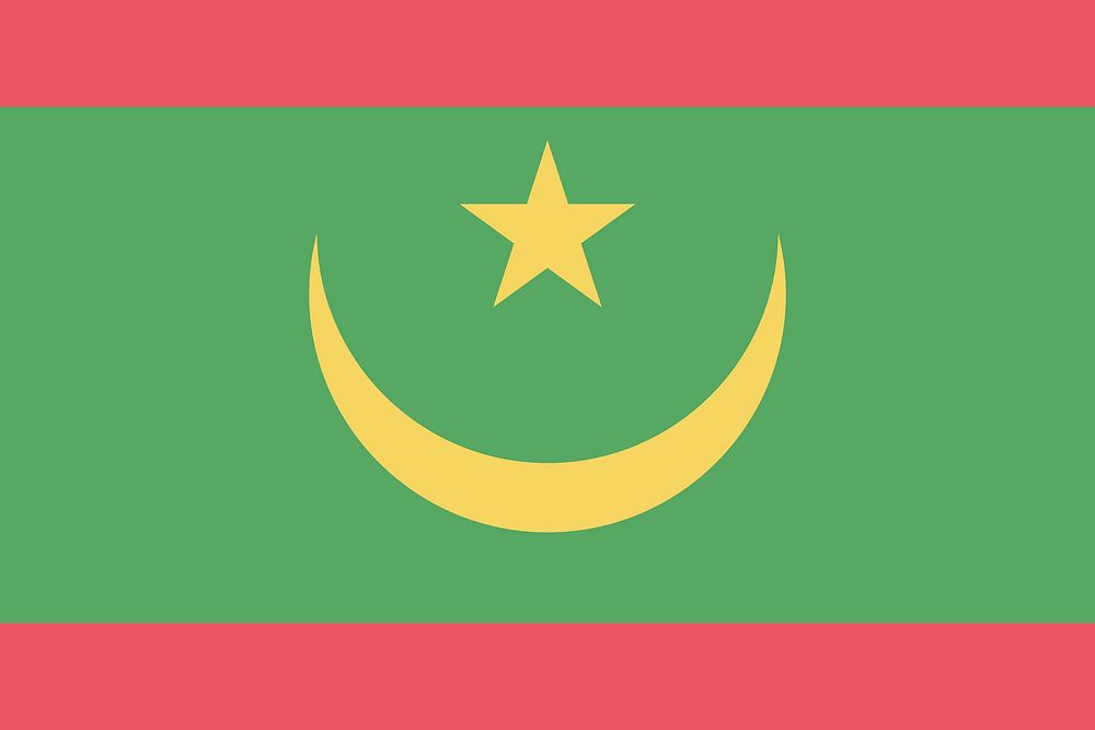 Flag of Mauritania illustration. Free public domain CC0 image.