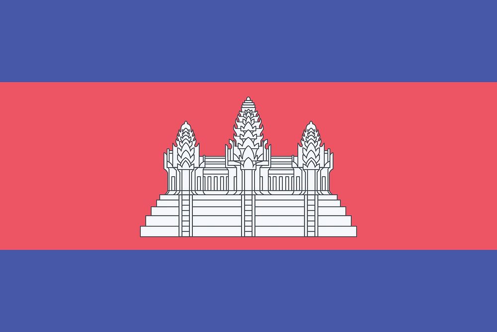 Flag of Cambodia illustration. Free public domain CC0 image.