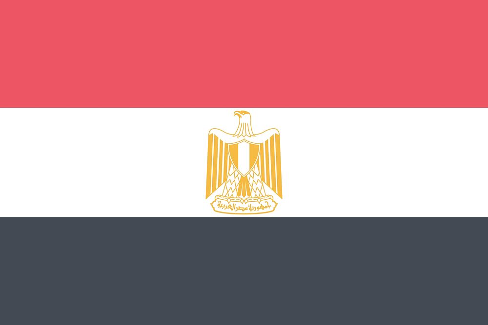 Flag of Egypt illustration. Free public domain CC0 image.