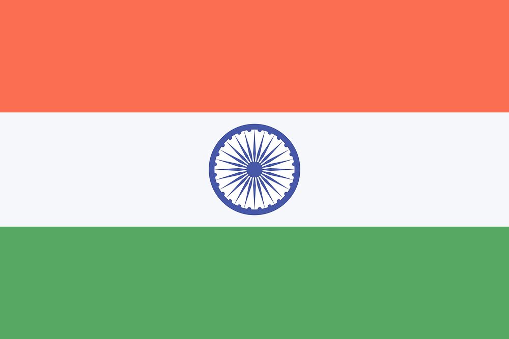 Flag of India illustration vector. Free public domain CC0 image.