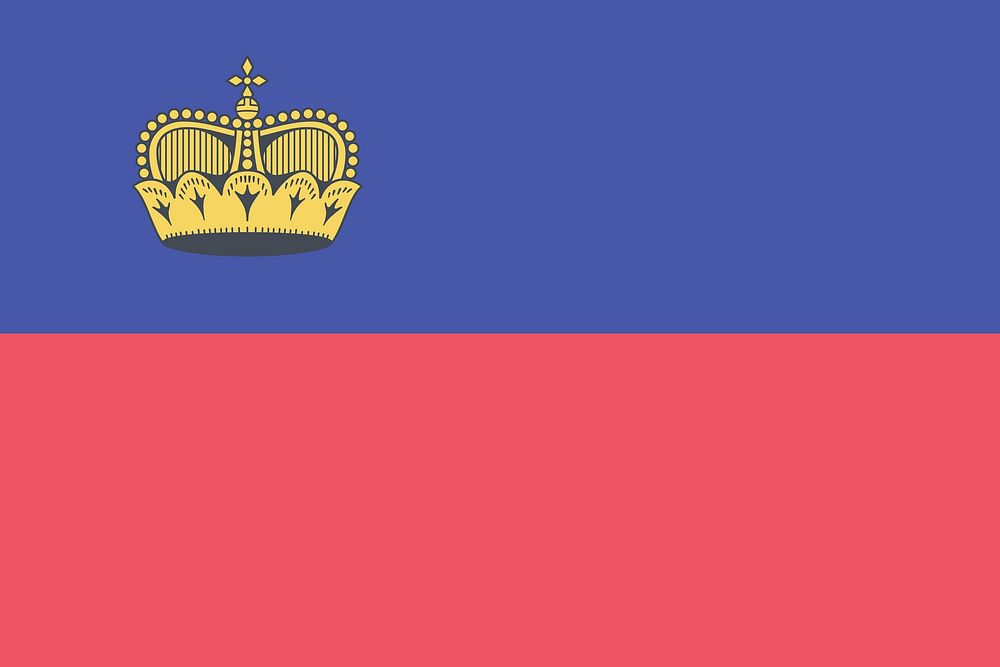 Flag of Liechtenstein illustration. Free public domain CC0 image.