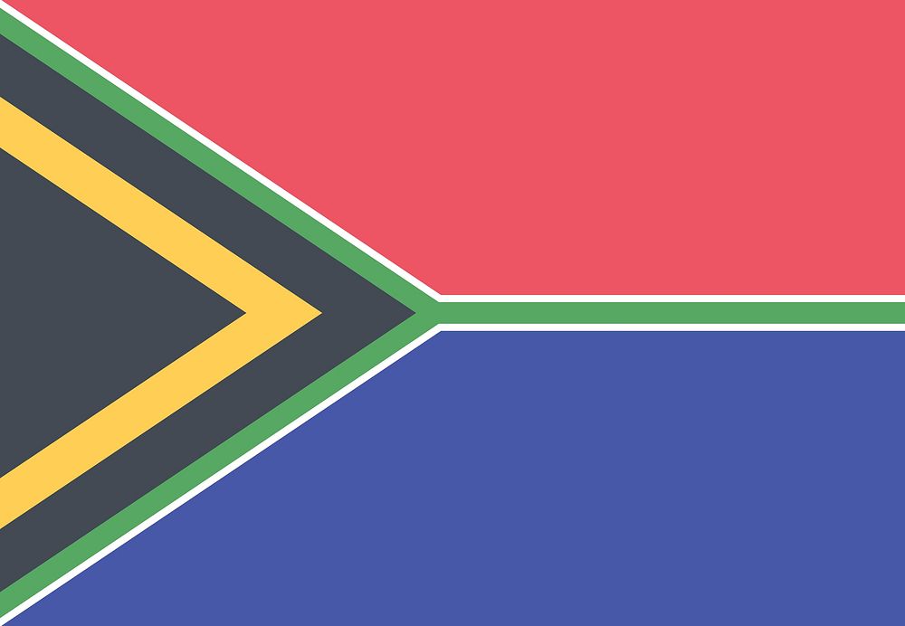 South African flag illustration. Free public domain CC0 image.