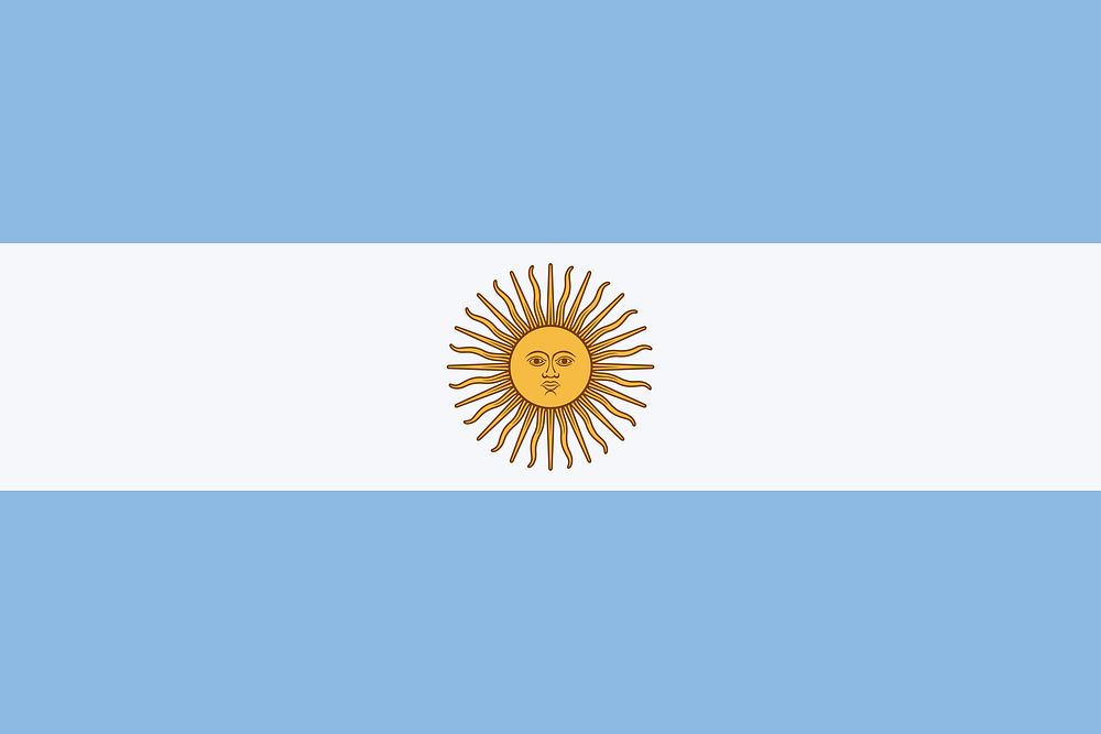 Flag of Argentina illustration vector. Free public domain CC0 image.