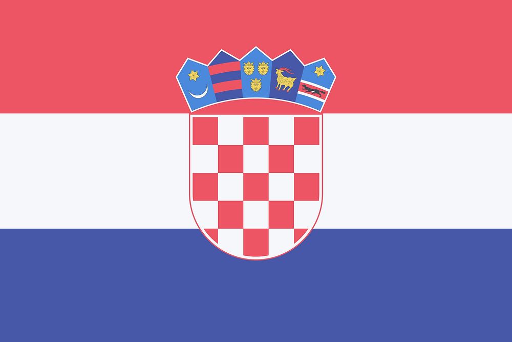 Flag of Croatia illustration. Free public domain CC0 image.