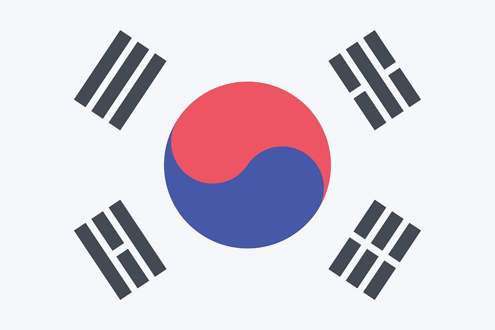 South Korean flag illustration vector. Free public domain CC0 image.