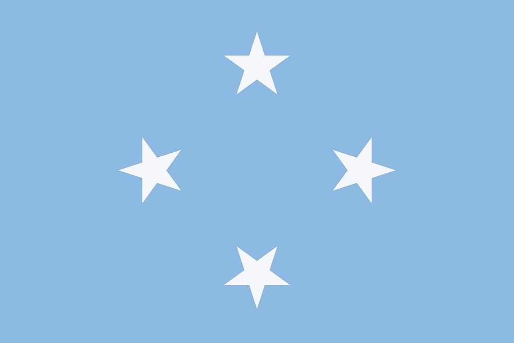 Flag of Micronesia illustration. Free public domain CC0 image.