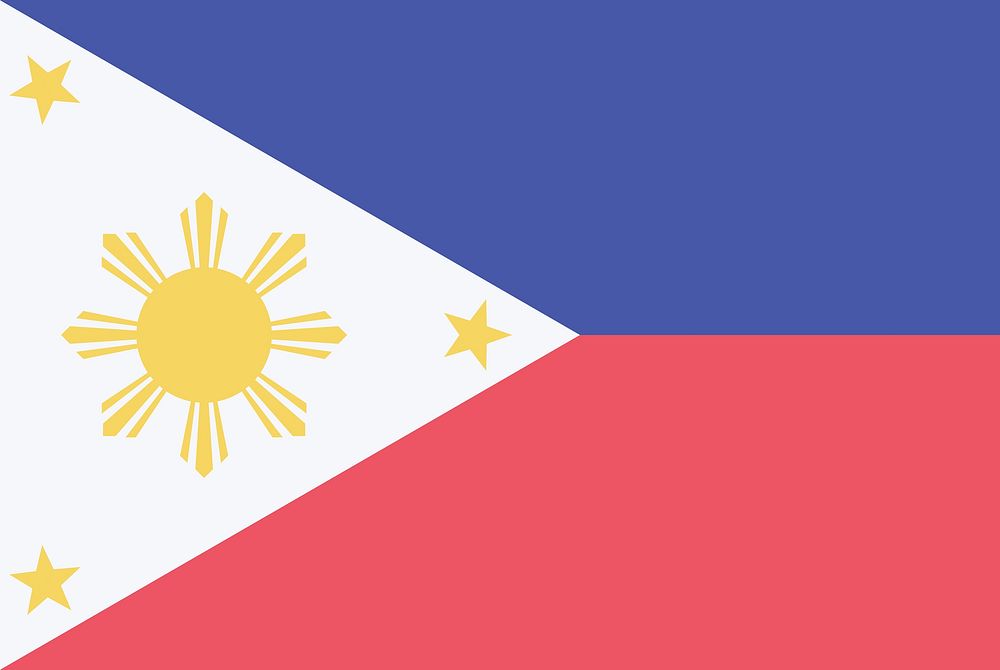 Flag of the Philippines illustration. Free public domain CC0 image.