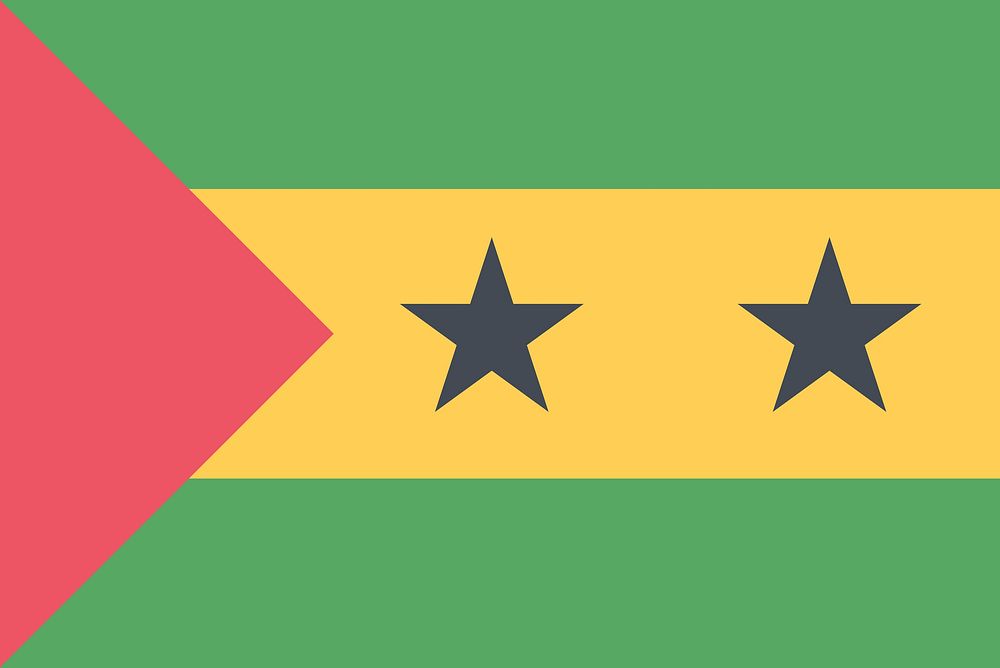 Flag of S&atilde;o Tom&eacute; and Pr&iacute;ncipe illustration vector. Free public domain CC0 image.