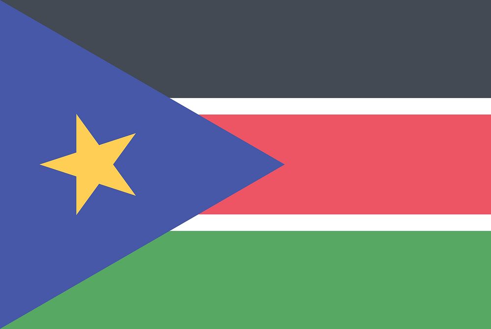 Flag of South Sudan illustration. Free public domain CC0 image.
