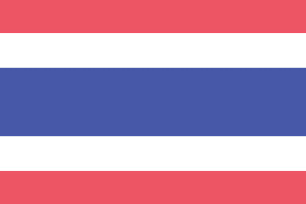 Flag of Thailand illustration vector. Free public domain CC0 image.