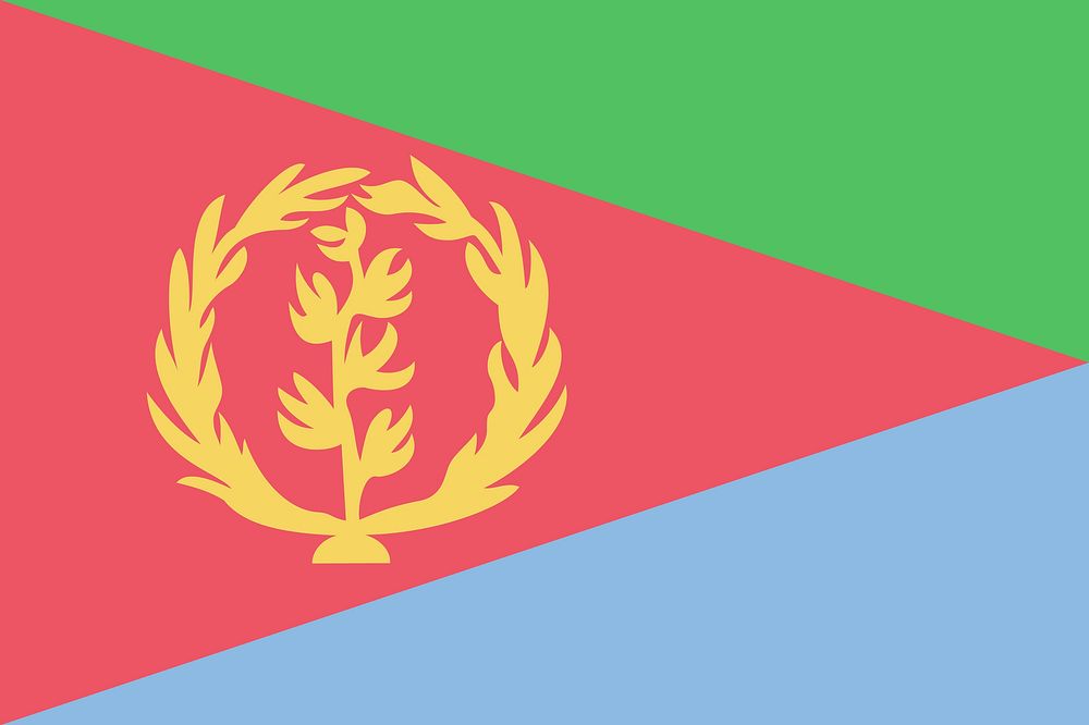 Flag of Eritrea illustration. Free public domain CC0 image.
