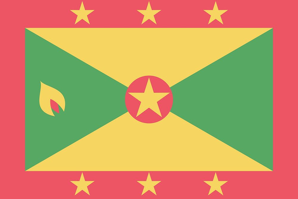 Flag of Grenada illustration. Free public domain CC0 image.