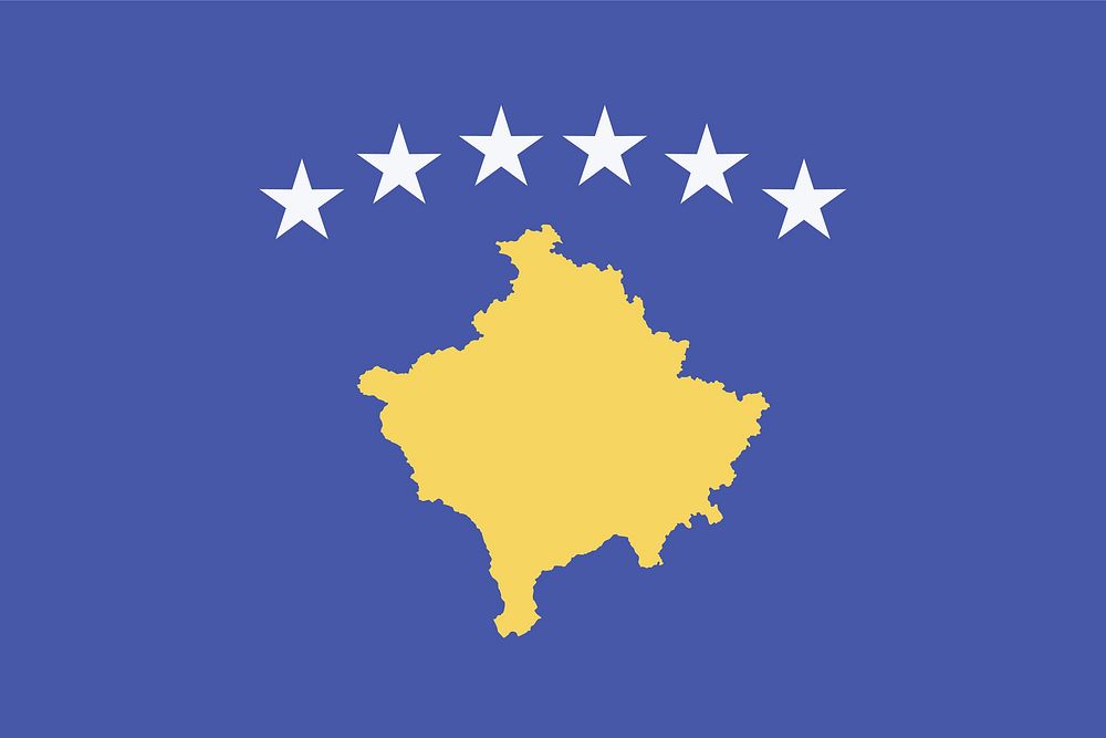 Flag of Kosovo illustration vector. Free public domain CC0 image.
