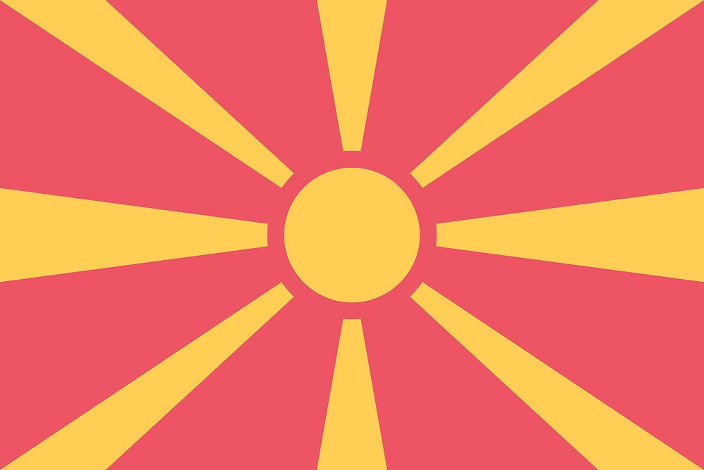 Flag of North Macedonia illustration. Free public domain CC0 image.