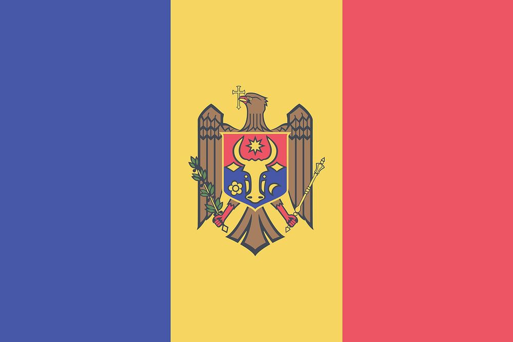 Flag of Moldova illustration vector. Free public domain CC0 image.