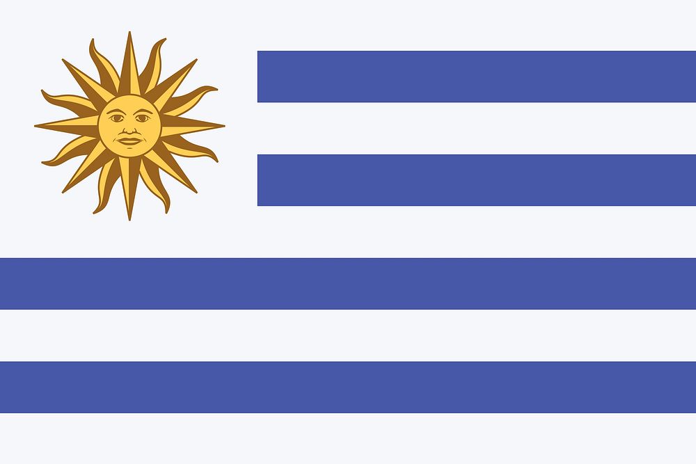 Flag of Uruguay illustration. Free public domain CC0 image.