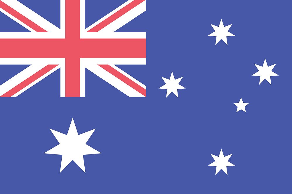 Flag of Australia illustration. Free public domain CC0 image.