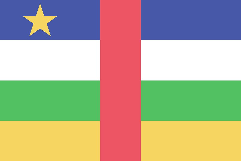 Flag of the Central African Republic illustration vector. Free public domain CC0 image.