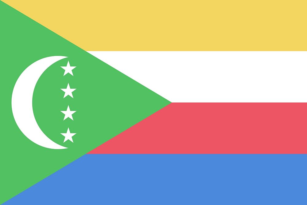Flag of the Comoros illustration. Free public domain CC0 image.