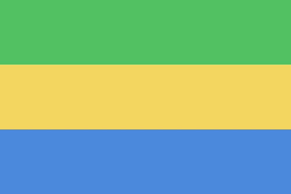 Flag of Gabon illustration. Free public domain CC0 image.