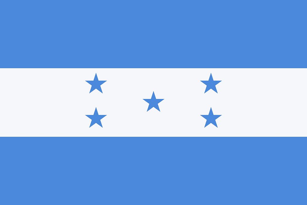 Flag of Honduras illustration. Free public domain CC0 image.
