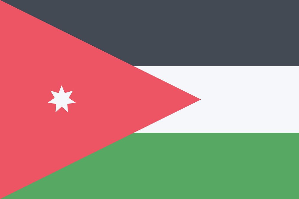 Flag of Jordan illustration. Free public domain CC0 image.