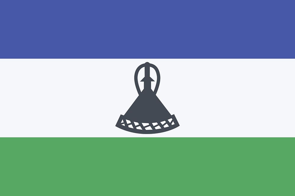 Flag of Lesotho illustration vector. Free public domain CC0 image.