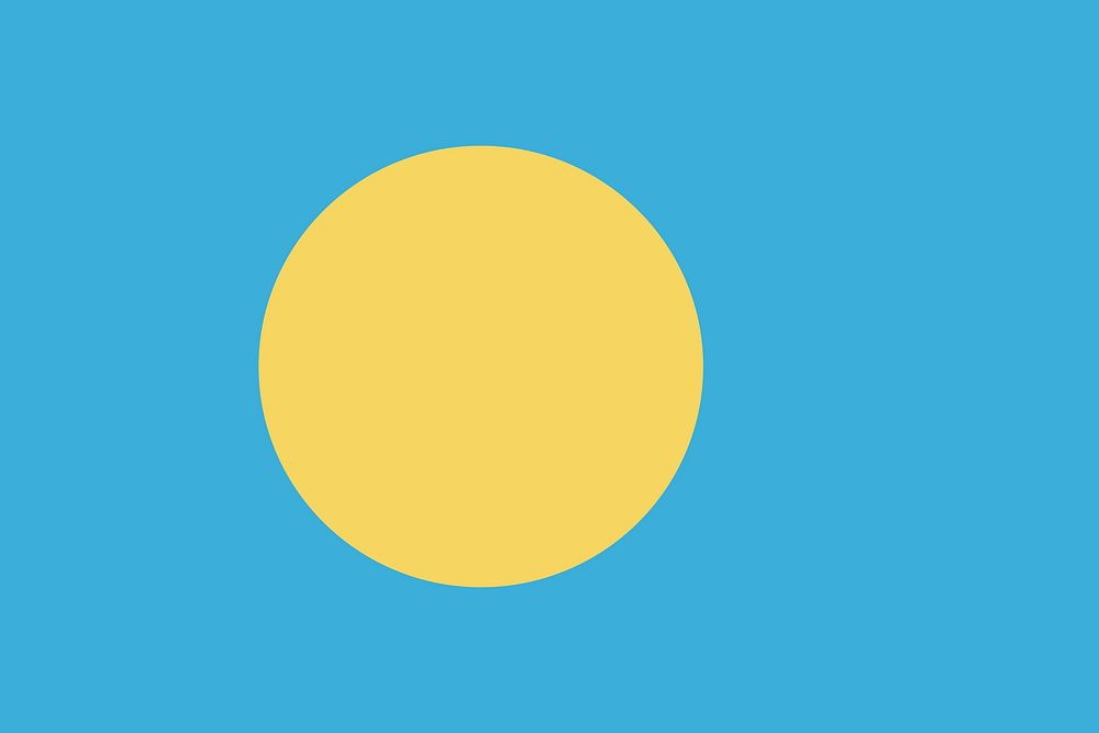 Flag of Palau illustration. Free public domain CC0 image.