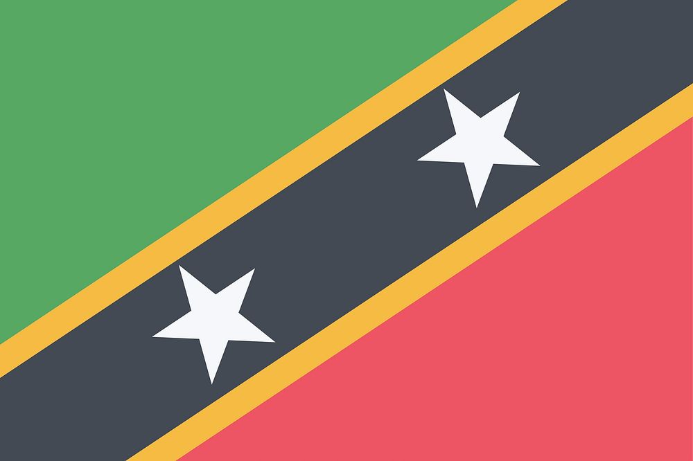 Flag of Saint Kitts and Nevis illustration vector. Free public domain CC0 image.
