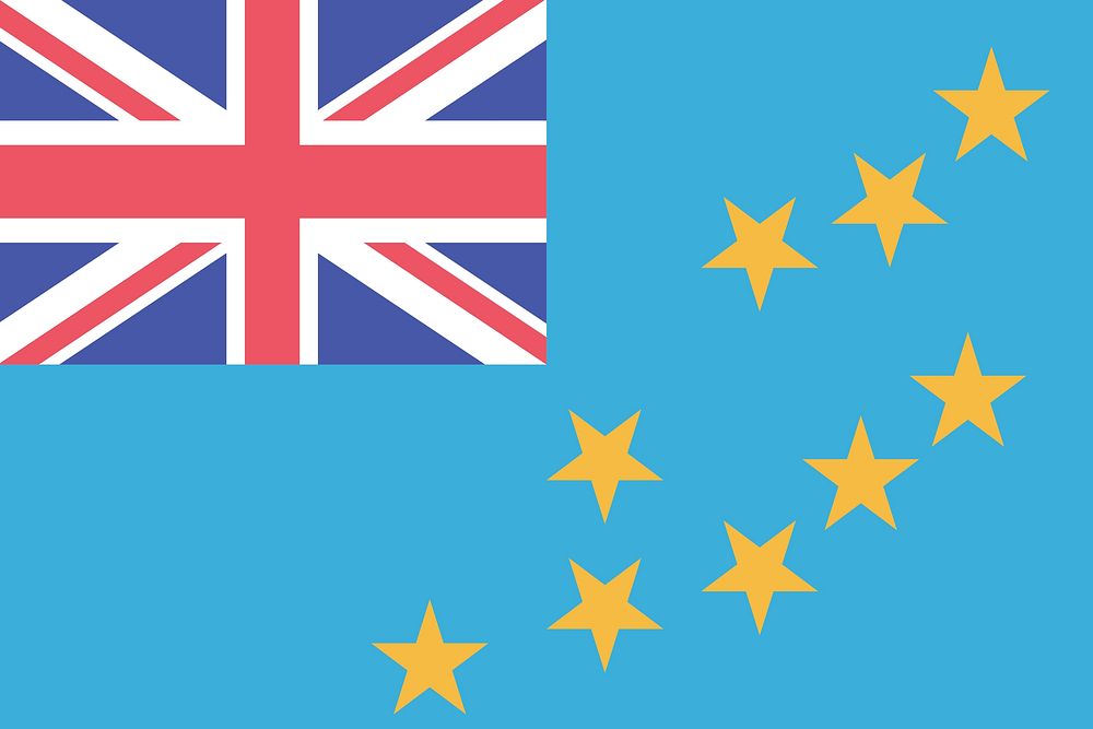 Flag of Tuvalu illustration vector. Free public domain CC0 image.