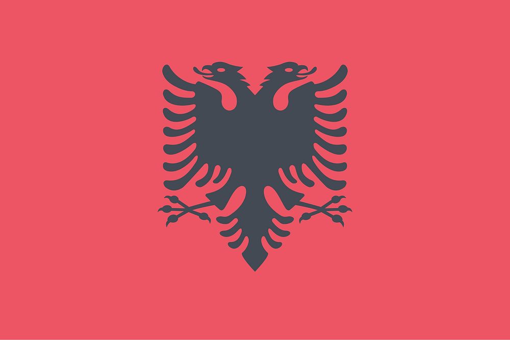 Albania flag illustration vector. Free public domain CC0 image.