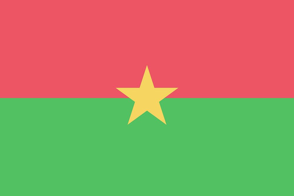 Flag of Burkina Faso illustration. Free public domain CC0 image.