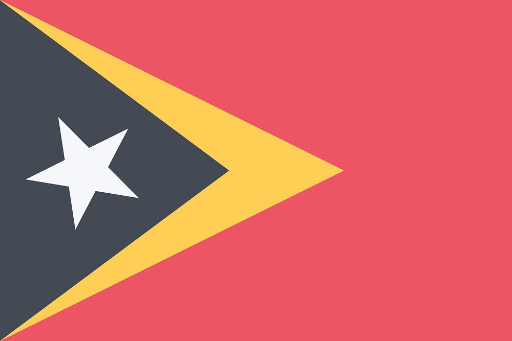 Flag of East Timor illustration. Free public domain CC0 image.