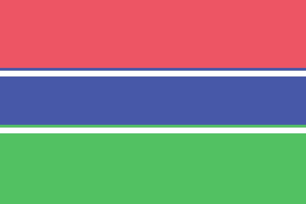 Flag of the Gambia illustration. Free public domain CC0 image.